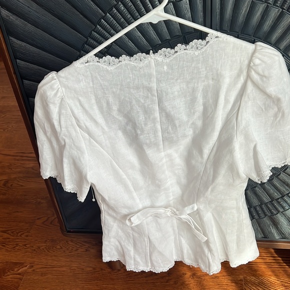 Reformation Anabella Linen White Top size4 - Picture 8 of 8